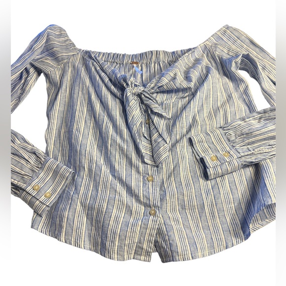 Free People Hello There Beautiful Striped Off-The-Shoulder Top New With Tags XS - Picture 11 of 11